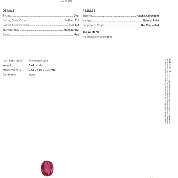 Platinum Ruby & Diamond Cocktail Ring - Picture 5 of 5